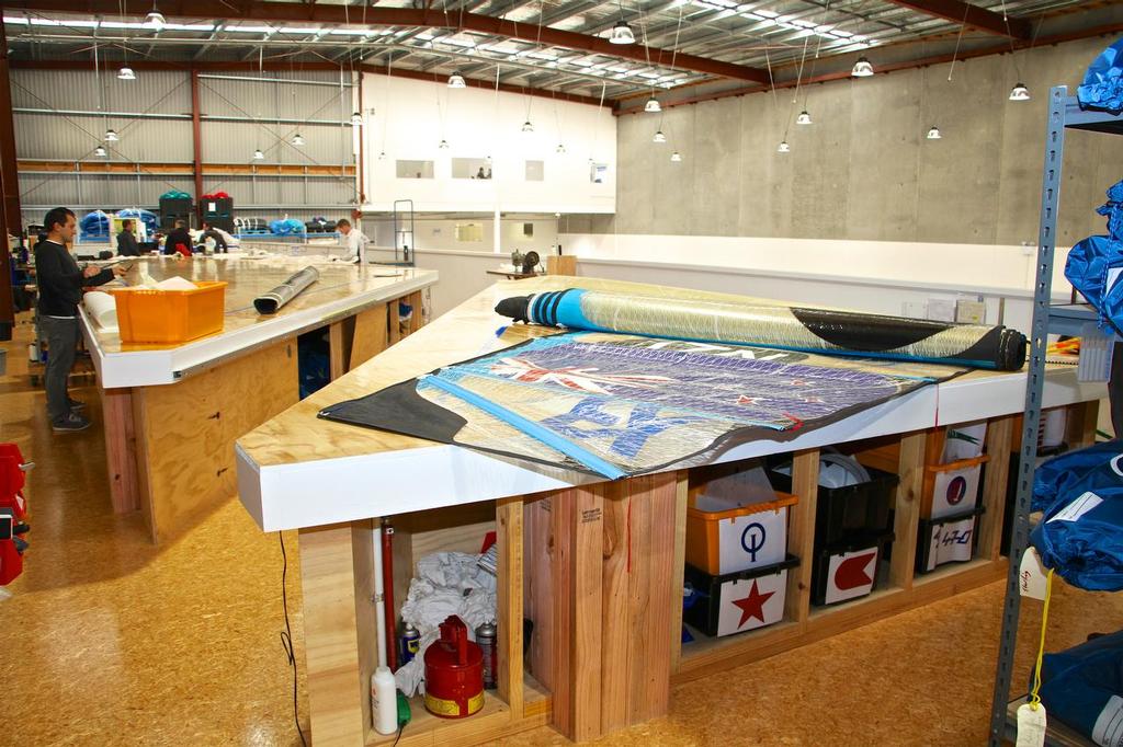 One-design features the same floor/table concept as the main loft - North Sails NZ Loft - July 20, 2016 © Richard Gladwell www.photosport.co.nz